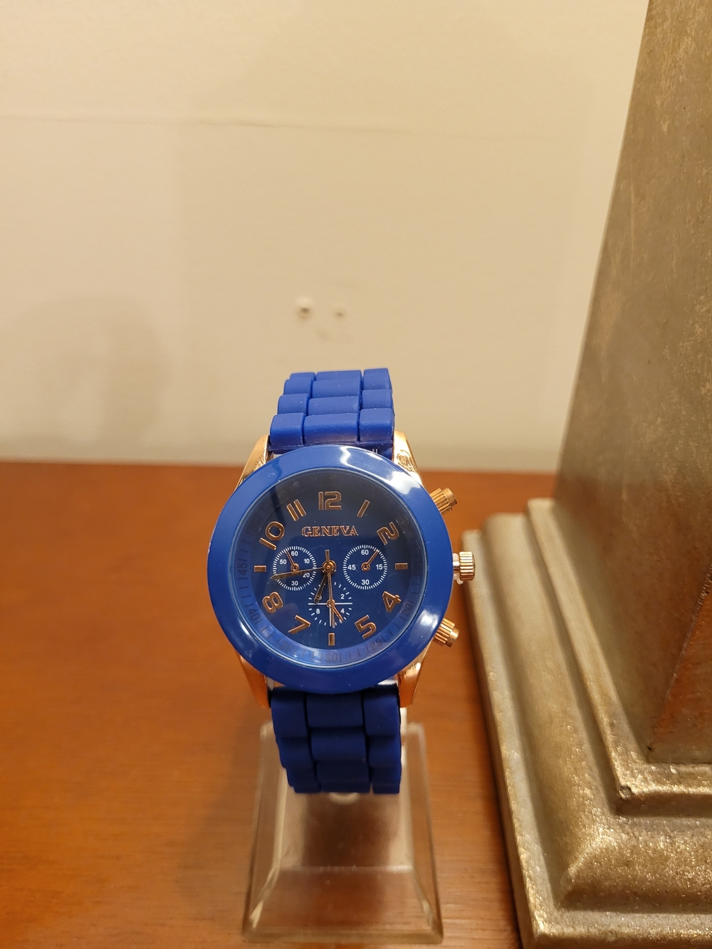 Brand New Royal Blue and Rose Gold Geneva Women's Silicone Watch